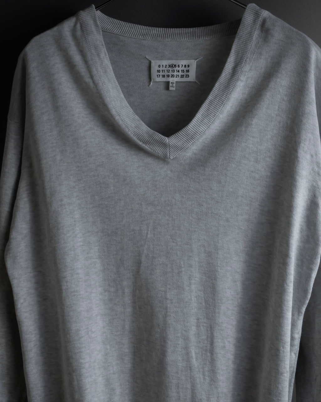 "Maison Margiela" 18SS elbow patch cotton v-neck knit