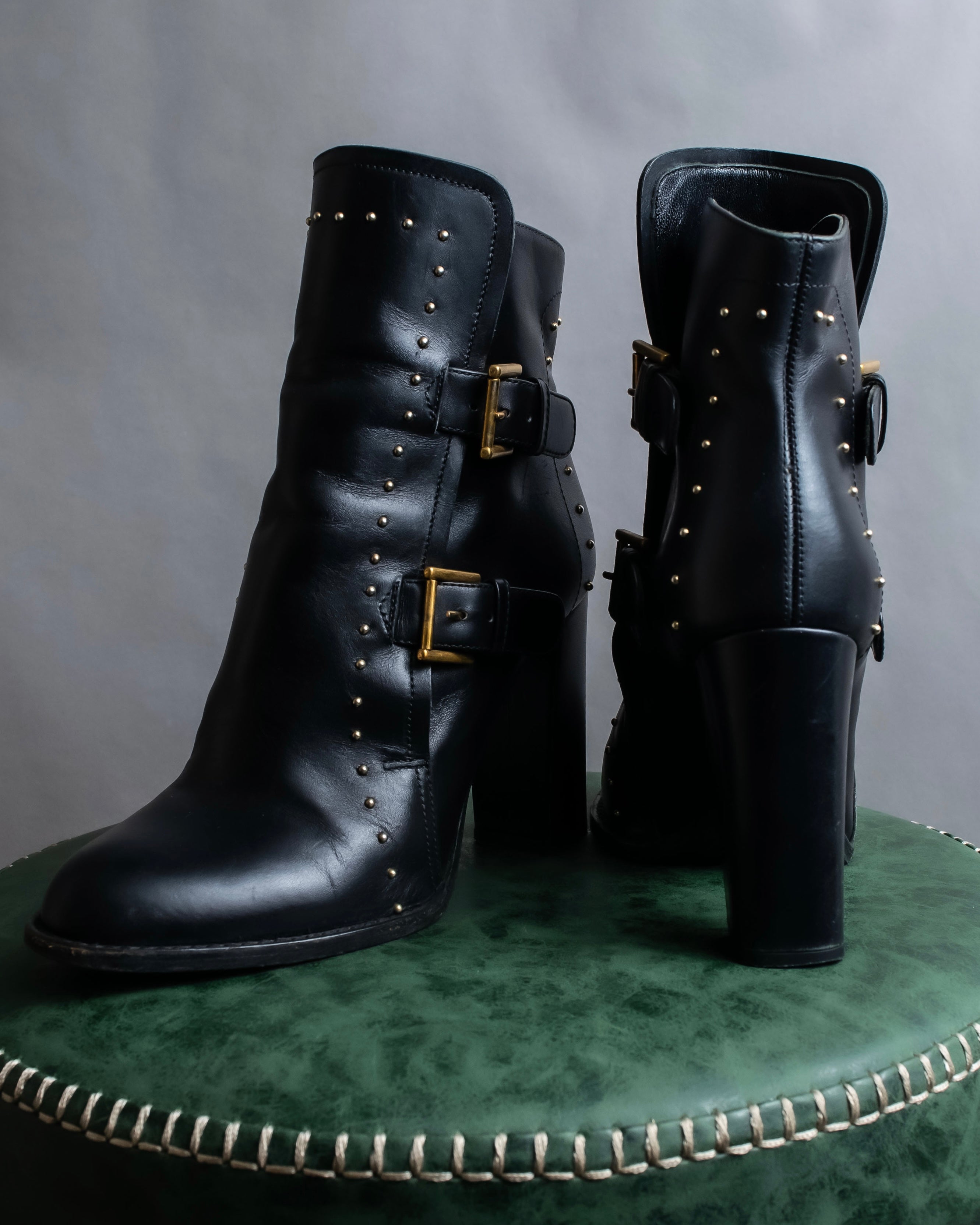 "MCQ Alexander McQueen" Studded design belted heel boots