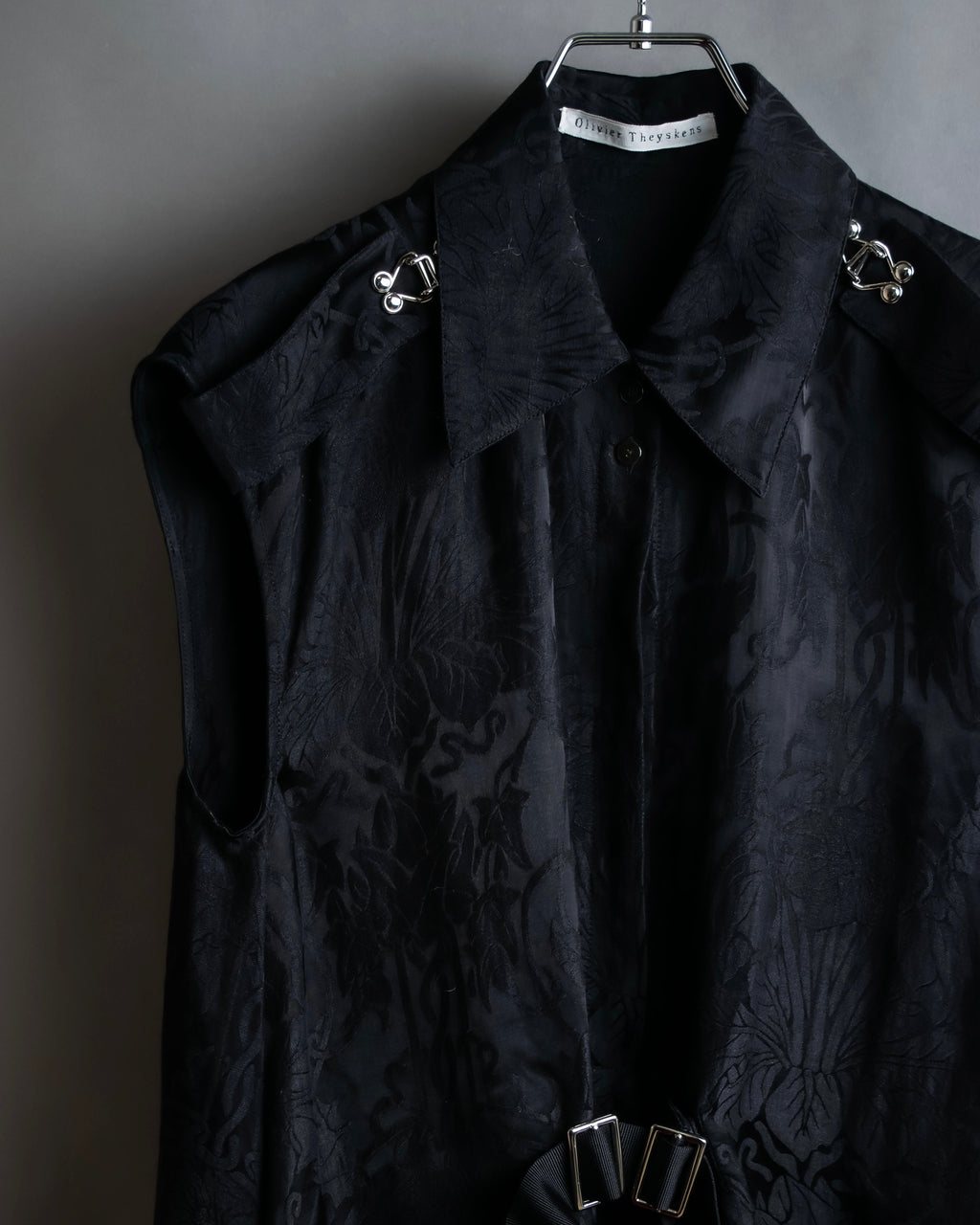 "Olivier Theyskens" Jacquard metal parts design sleeveless dress