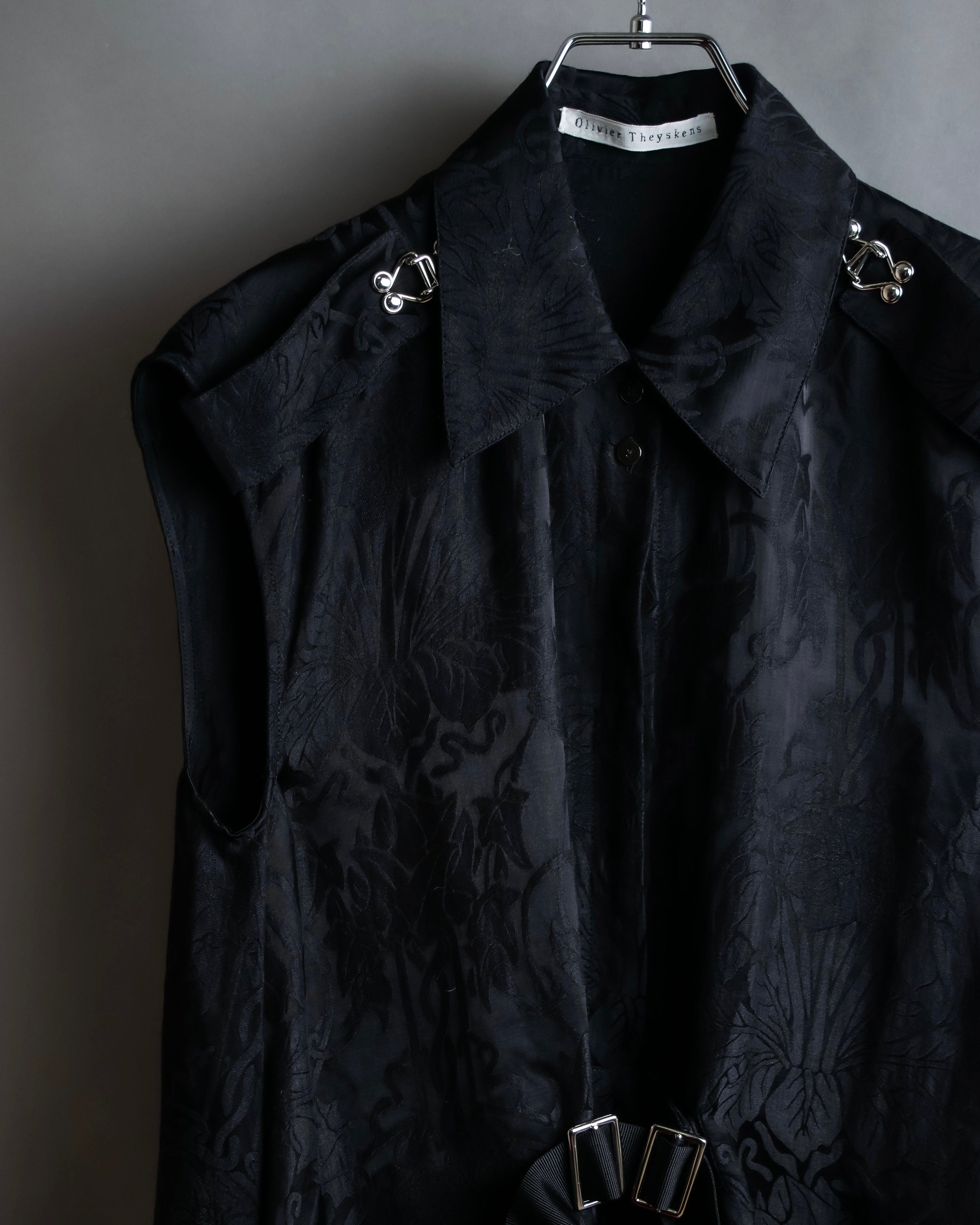 "Olivier Theyskens" Jacquard metal parts design sleeveless dress