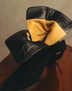 -SPECIAL- "Hermès" 90's-00's Margiela era fold-over black suede belt boots