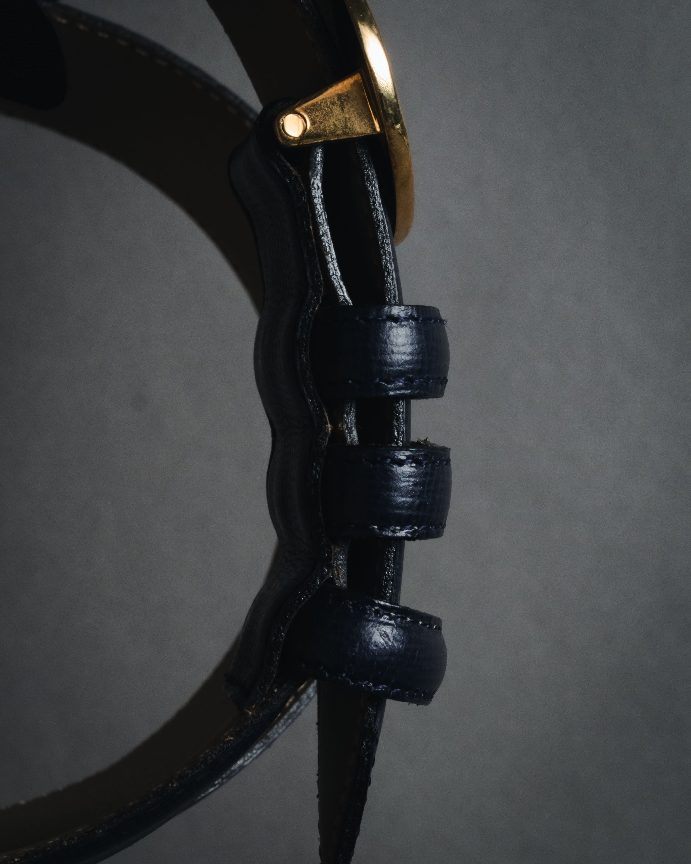 "Christian Dior" Oval logo buckle structured leather belt