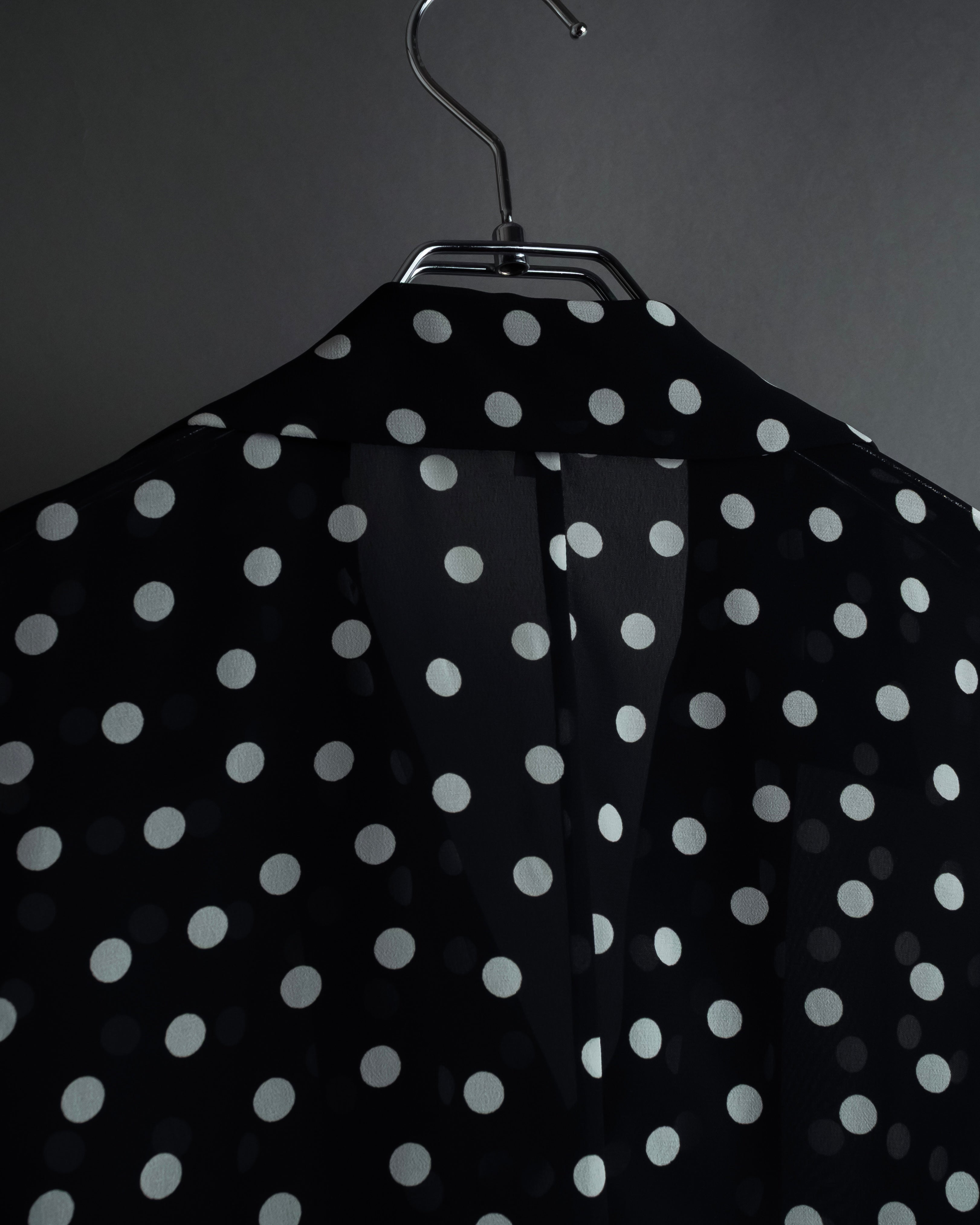 "robe de chambre COMME des GARCONS" 2002SS White dot pattern open collar shirt