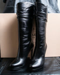 "PRADA" Shirred mode stylelong boots