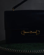 -SPECIAL- "HERMES" 60’s early sandrine box dark blue calf bit bag