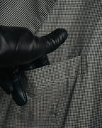 -SPECIAL- "Y's for men" 80's Double breasted houndstooth long jacket