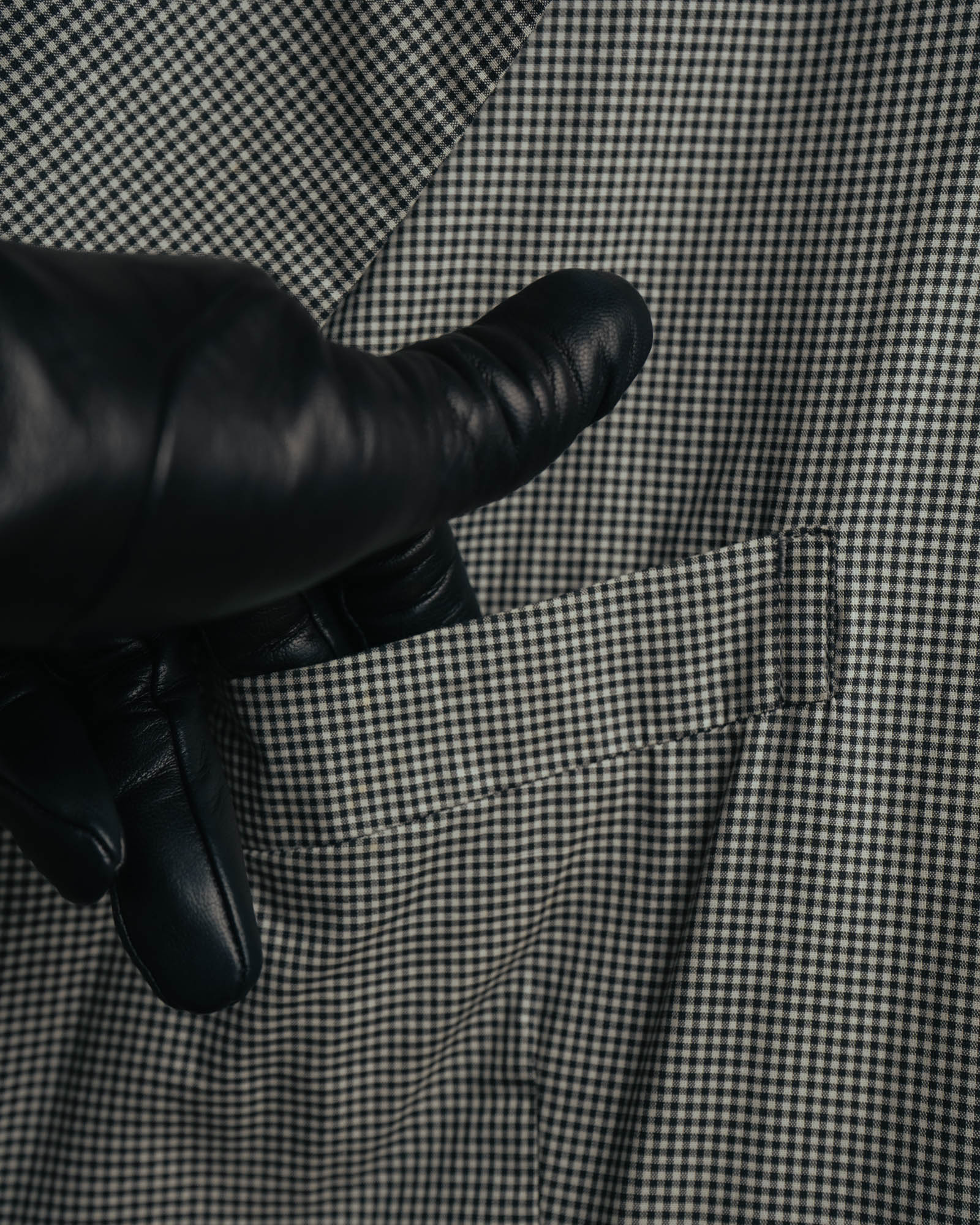 -SPECIAL- "Y's for men" 80's Double breasted houndstooth long jacket