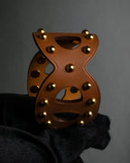 "HERMES" Chaine d'Ancre motif studs leather bracelet