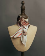 "GUCCI" 00's-10's Floral and striped silk neck bow scarf