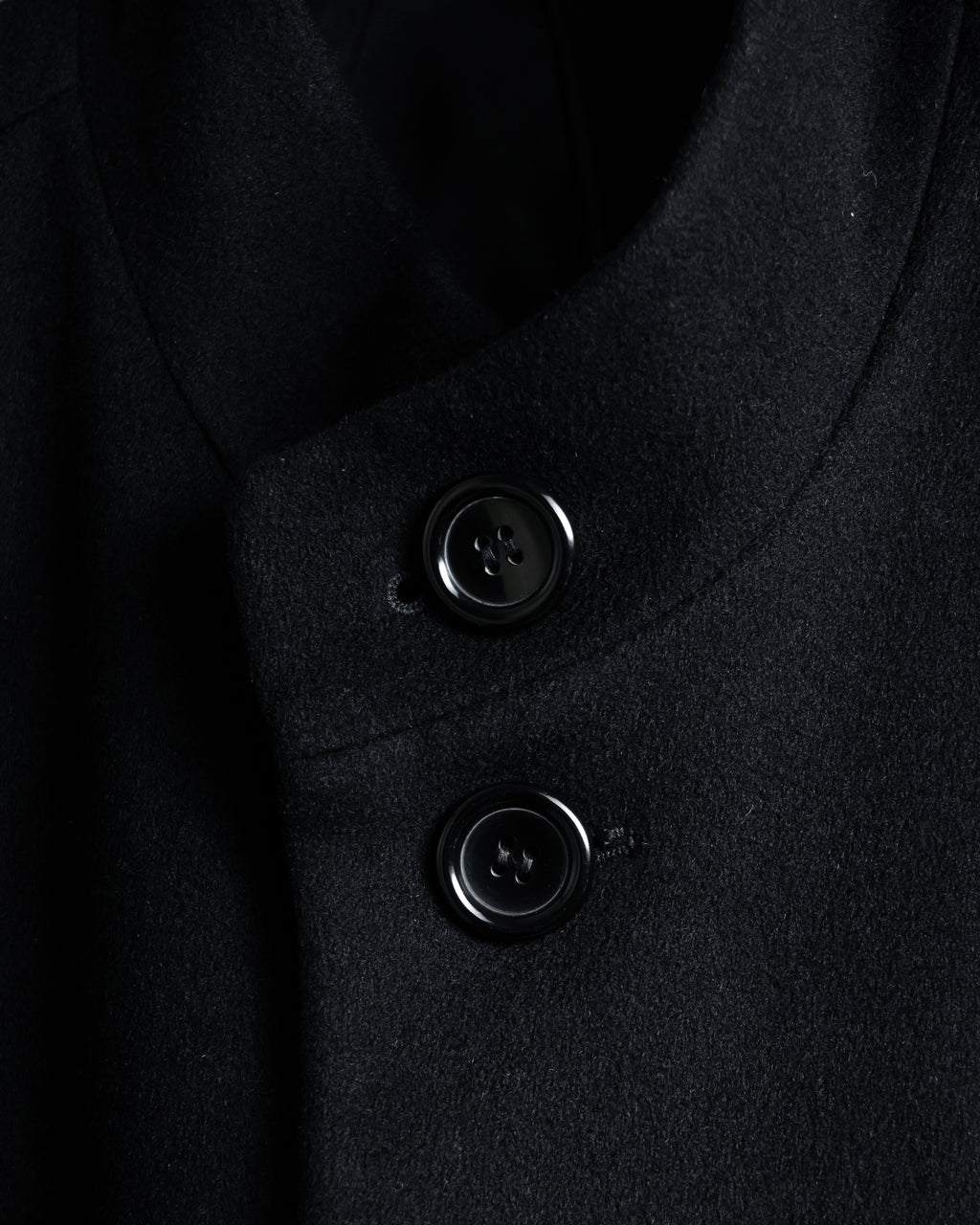 "BARBERINI" Minimalist detail 100% cashmere stand collar coat