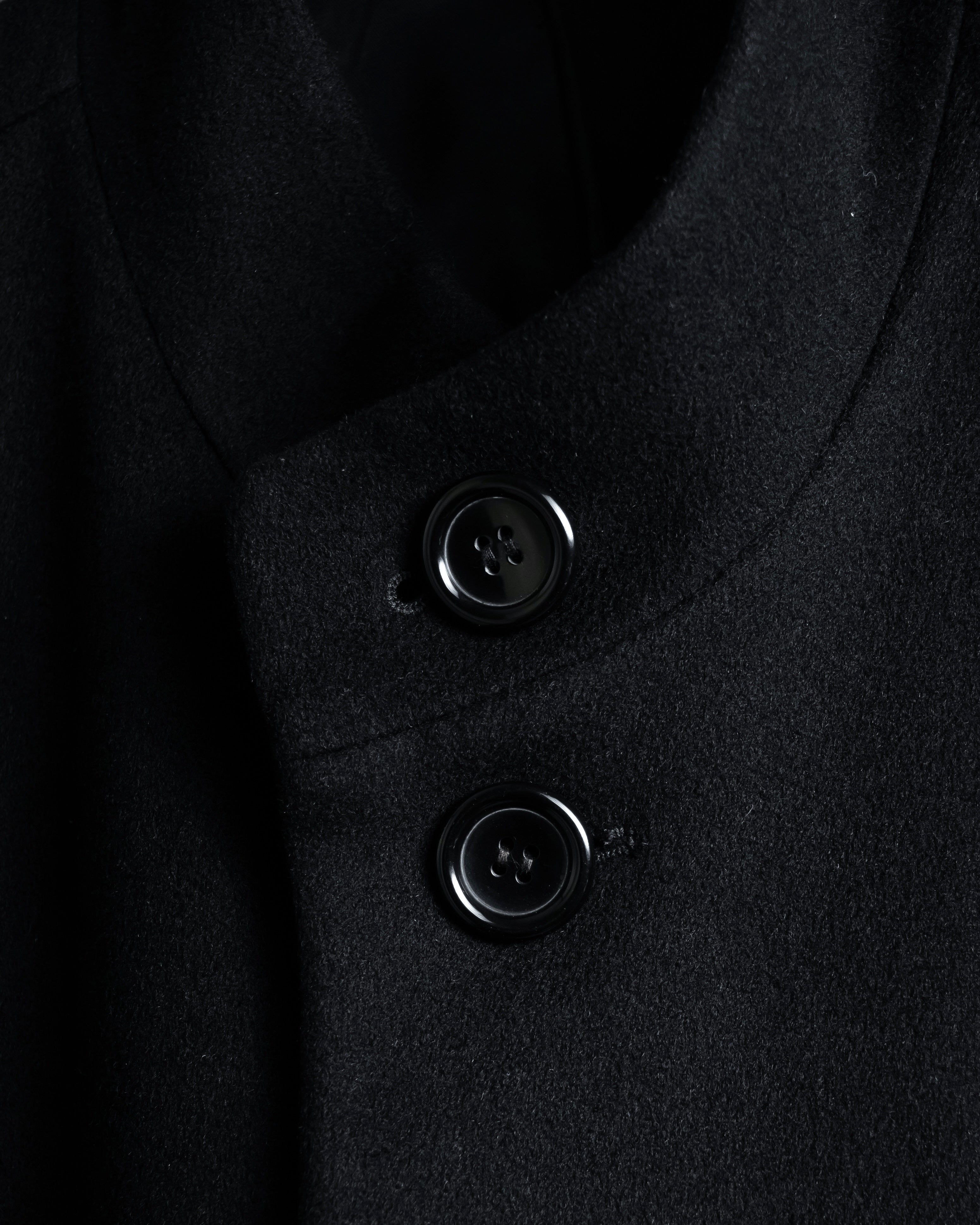 "BARBERINI" Minimalist detail 100% cashmere stand collar coat