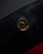 "CELINE" Circle charm design suede one-handle bag