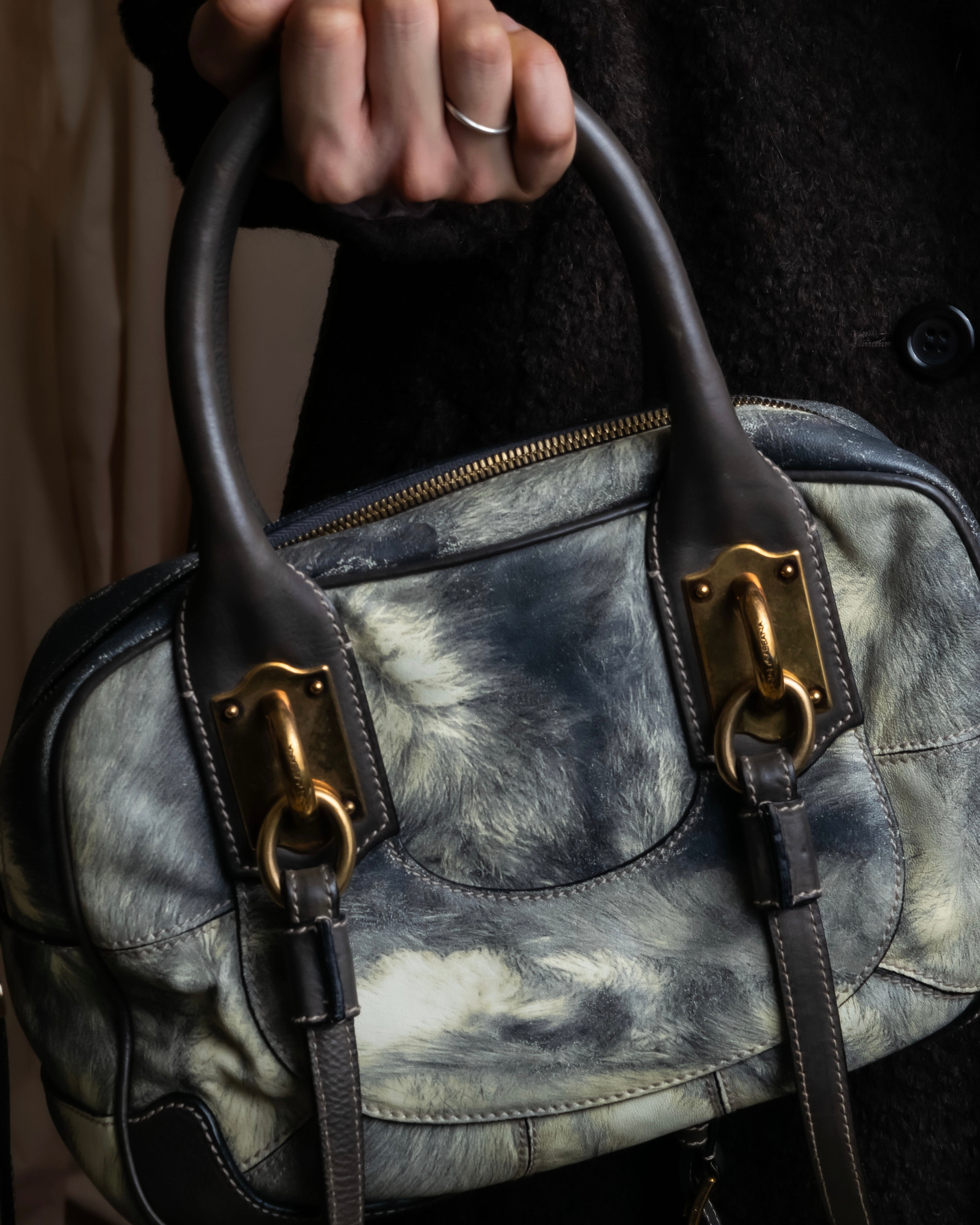 "DOLCE &amp; GABBANA" Miss edge series calf leather 2 way bag