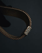 "Christian Dior" 80’s wide mesh pavé bar necklace