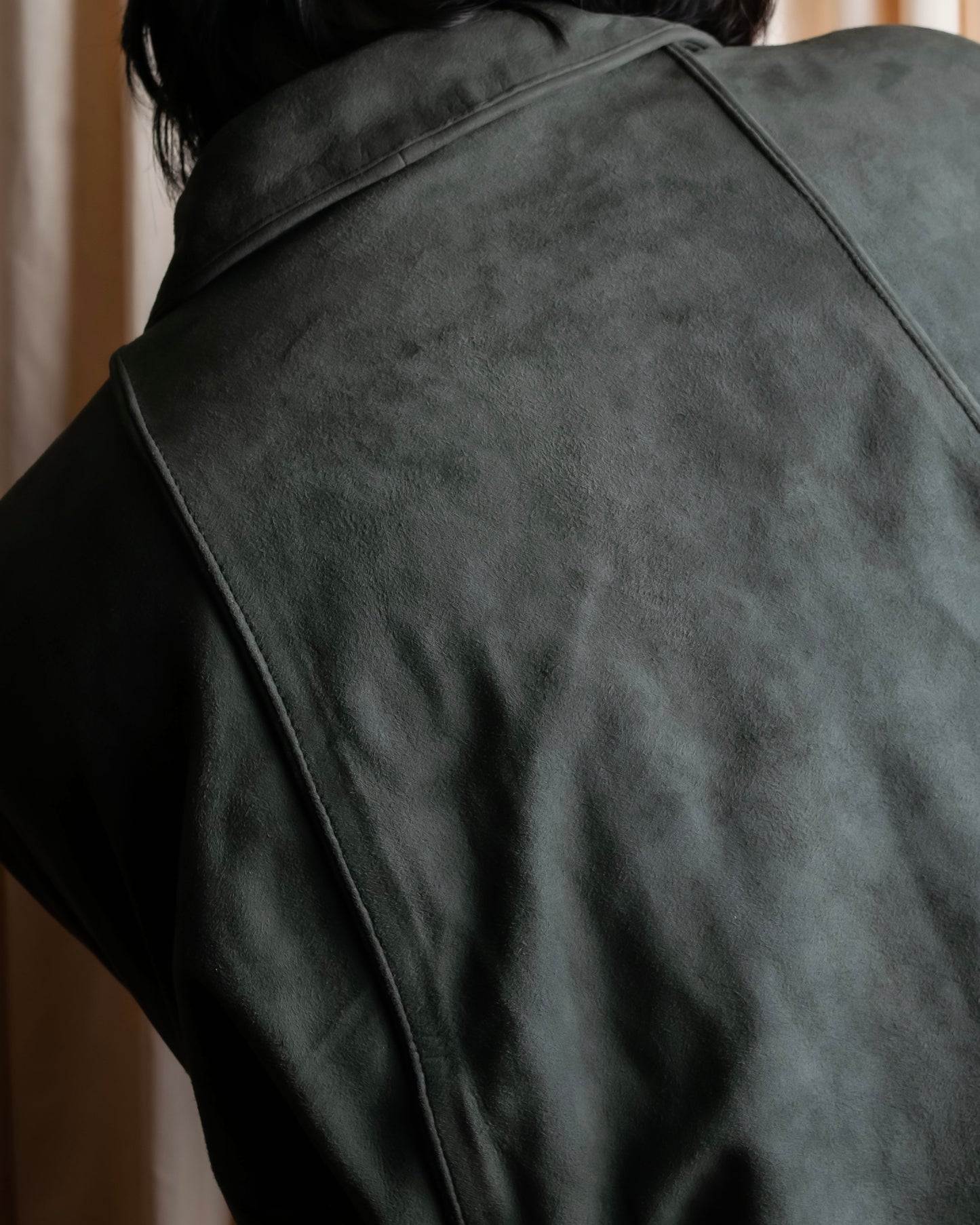 "LOEWE" Box silhouette suede leather blouson