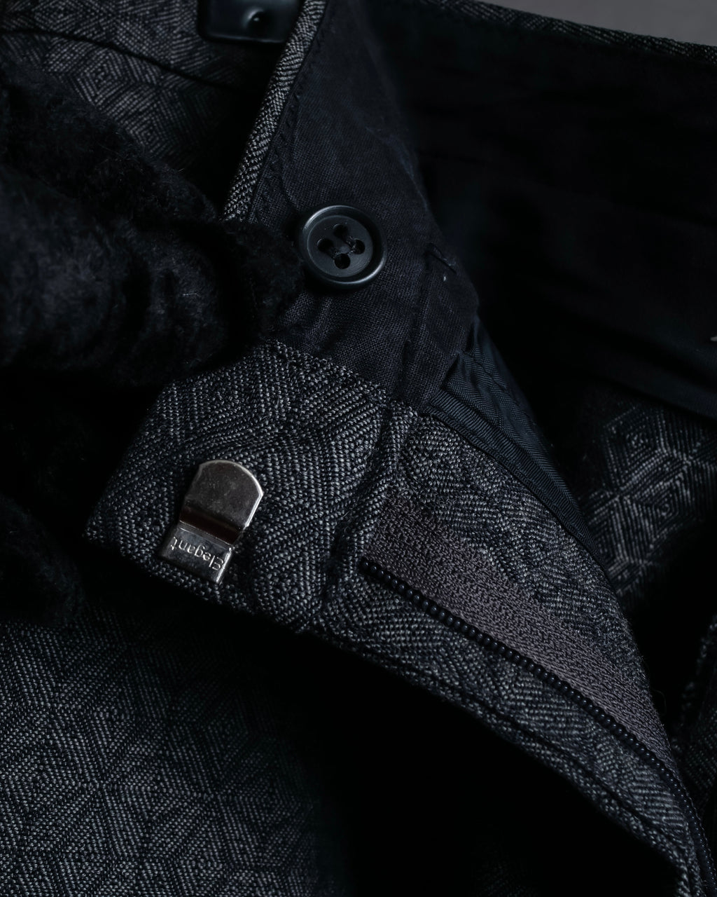 "Maison Martin Margiela" Geometric pattern high waist slim slacks