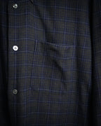 “HERMES” 90’s–00’s Windowpane cotton button down shirt