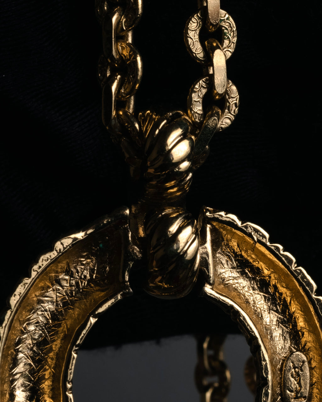 “Yves Saint Laurent” 1980’s-90’s Sculptural circle long necklace