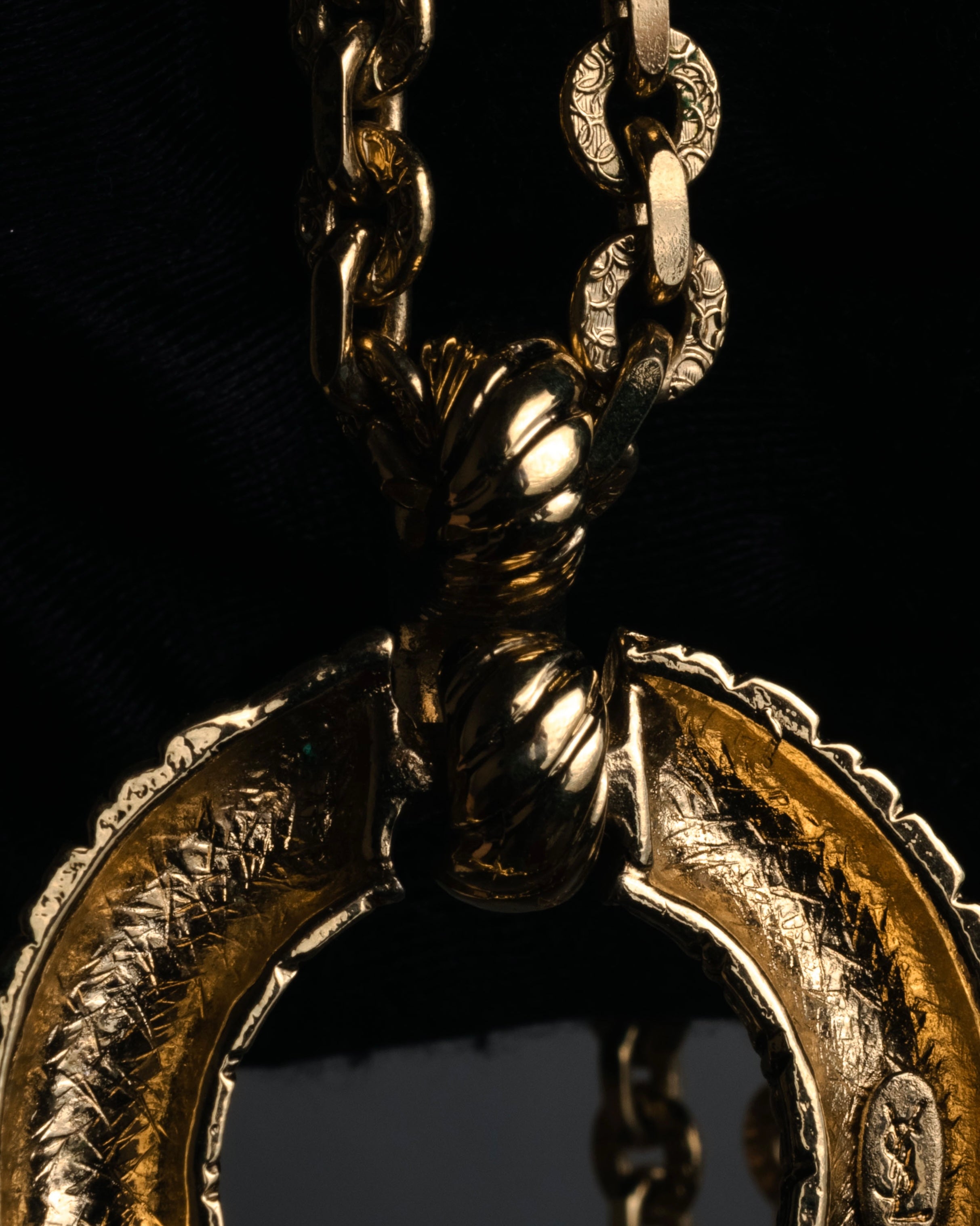 “Yves Saint Laurent” 1980’s-90’s Sculptural circle long necklace