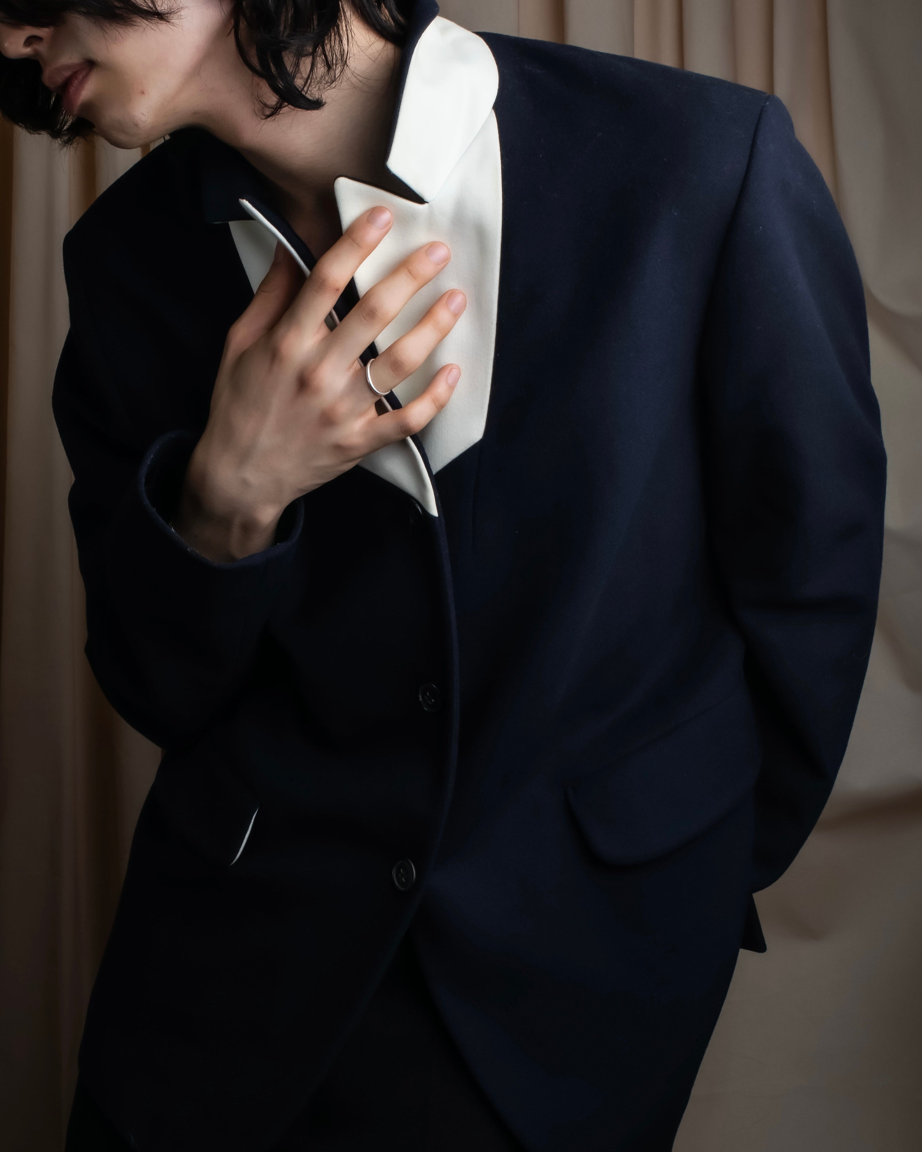 "JIL SANDER" Lapel lining switching tailored jacket