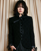 "JEAN-LOUIS SCHERRER" Lace frill design ribbon attached jacket