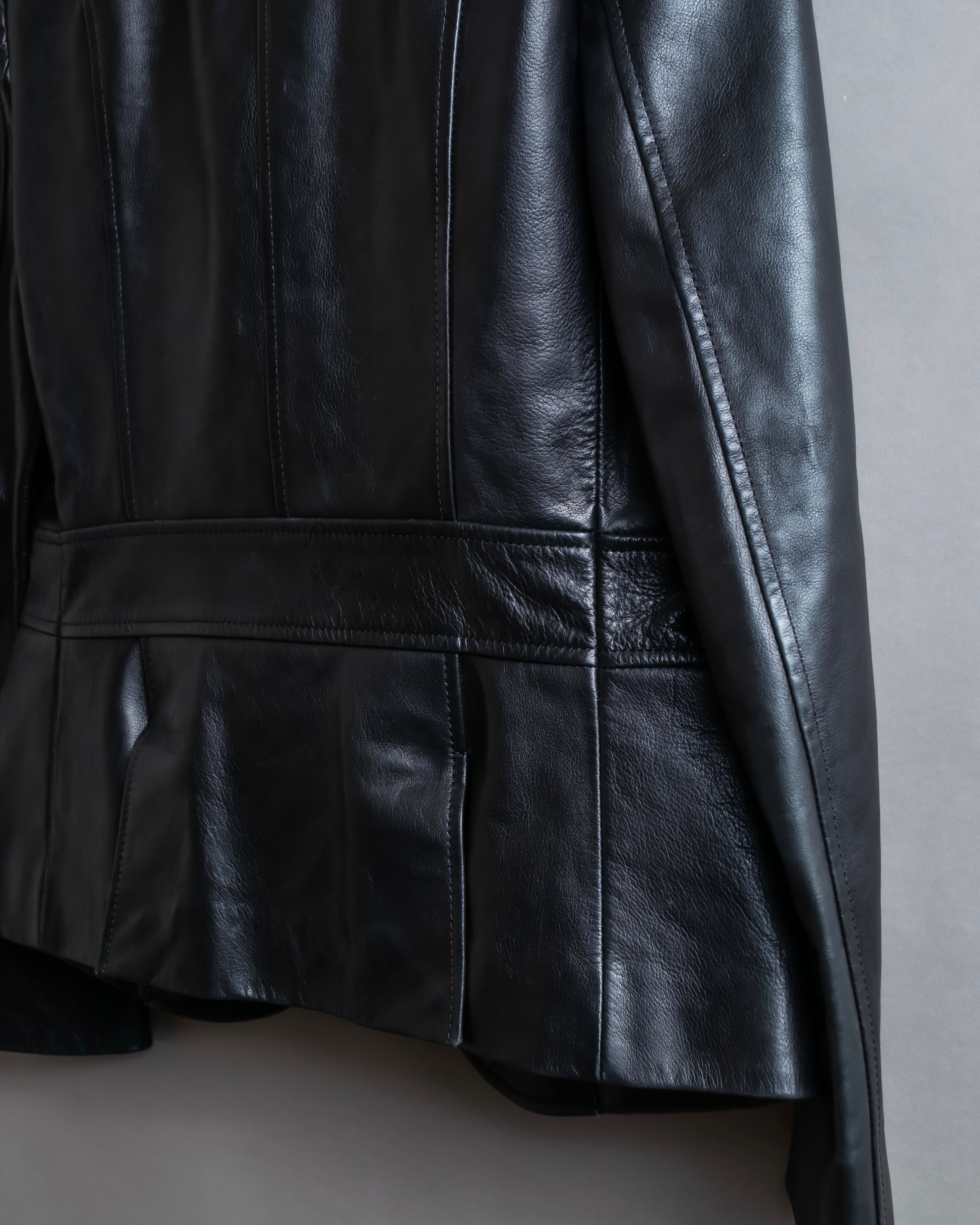 "BURBERRY" 100% cow leather Military pocket details short length jacket