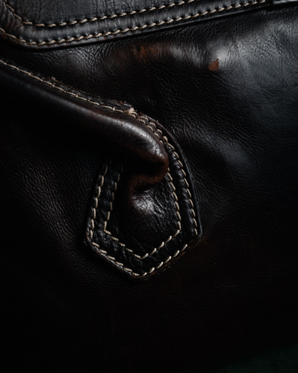 “CELINE” 00’s Buckled contrast stitch shoulder bag