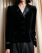 "ARMANI COLLEZIONI" Satin switched design velvet jacket
