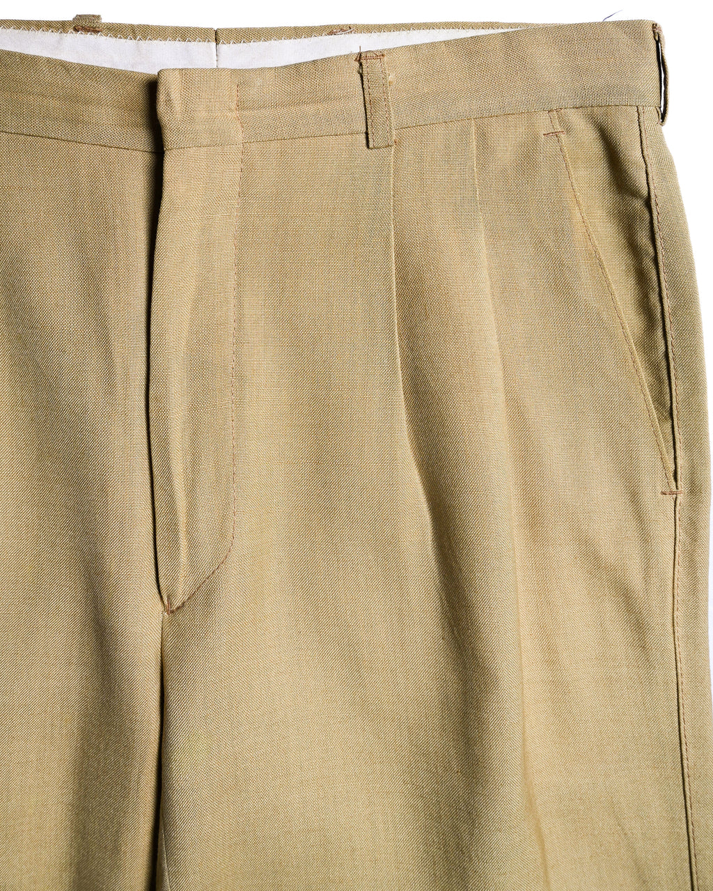 VINTAGE/ Linen Tasted 2 Tuck Trousers Light Beige