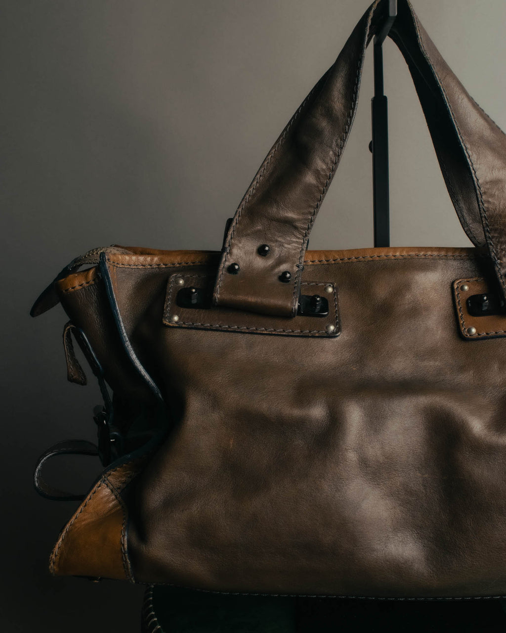 "Chloé" 2000's two-tone leather structured tote bag