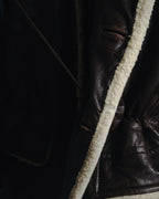 "Christian Dior" 80’s-90’s deerskin shearling collar leather jacket