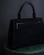 "JEAN PAUL GAULTIER" Front clasp design suede leather hand bag