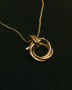 “Ferragamo” 90’s-00’s Interlocking ring pendant necklace