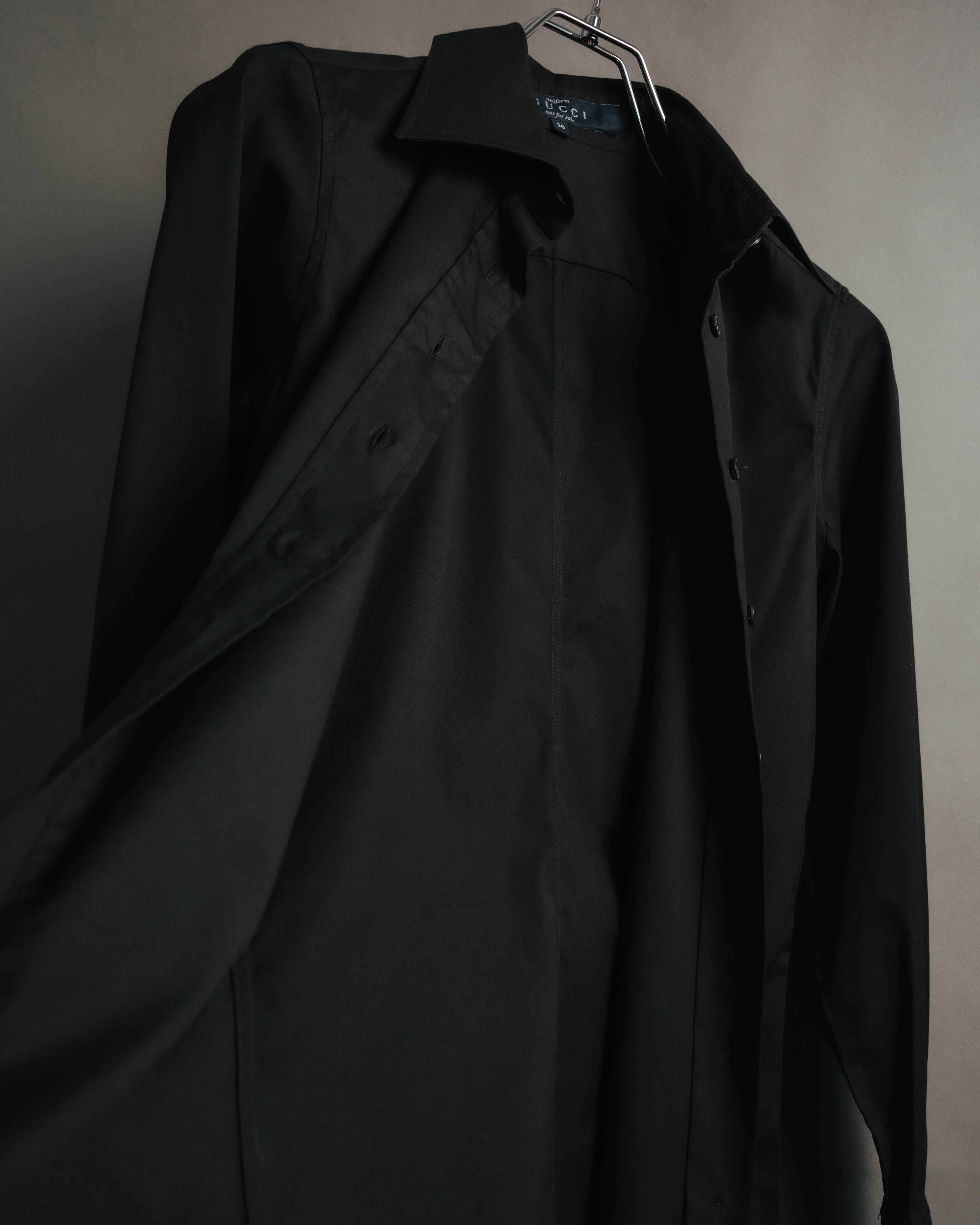 "GUCCI" 00's Black uniform long sleeve shirt