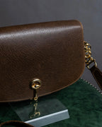 "GUCCI" Vintage horsebit motif leather shoulder bag