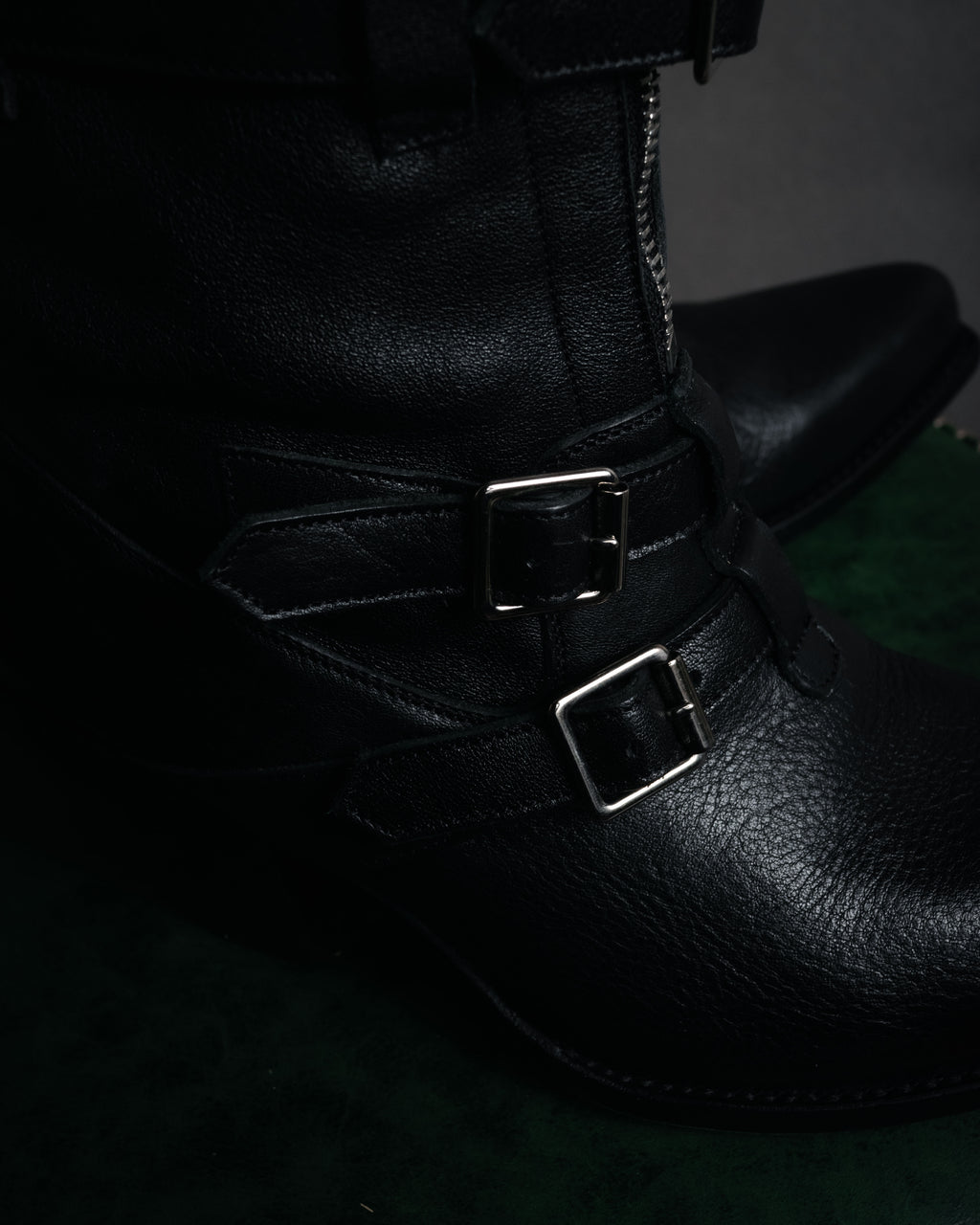 “CELINE” 19-23 Multi buckle zip biker boots