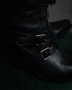 “CELINE” 19-23 Multi buckle zip biker boots