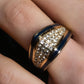 "Christian Dior" Diamond embedded blue line design ring