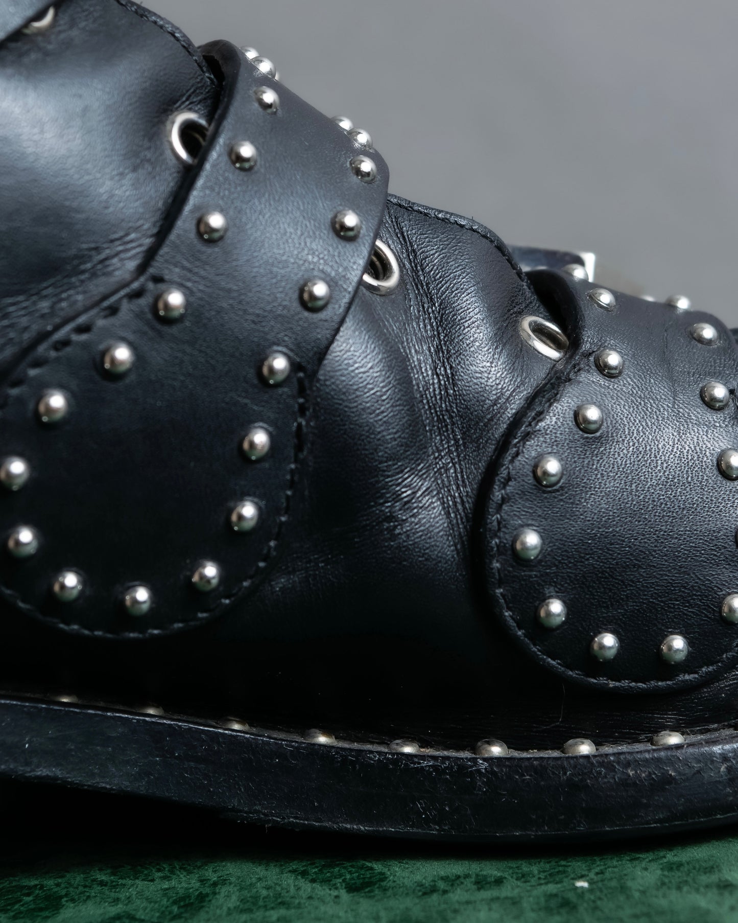 "GIVENCHY" Belt and stud design leather boots