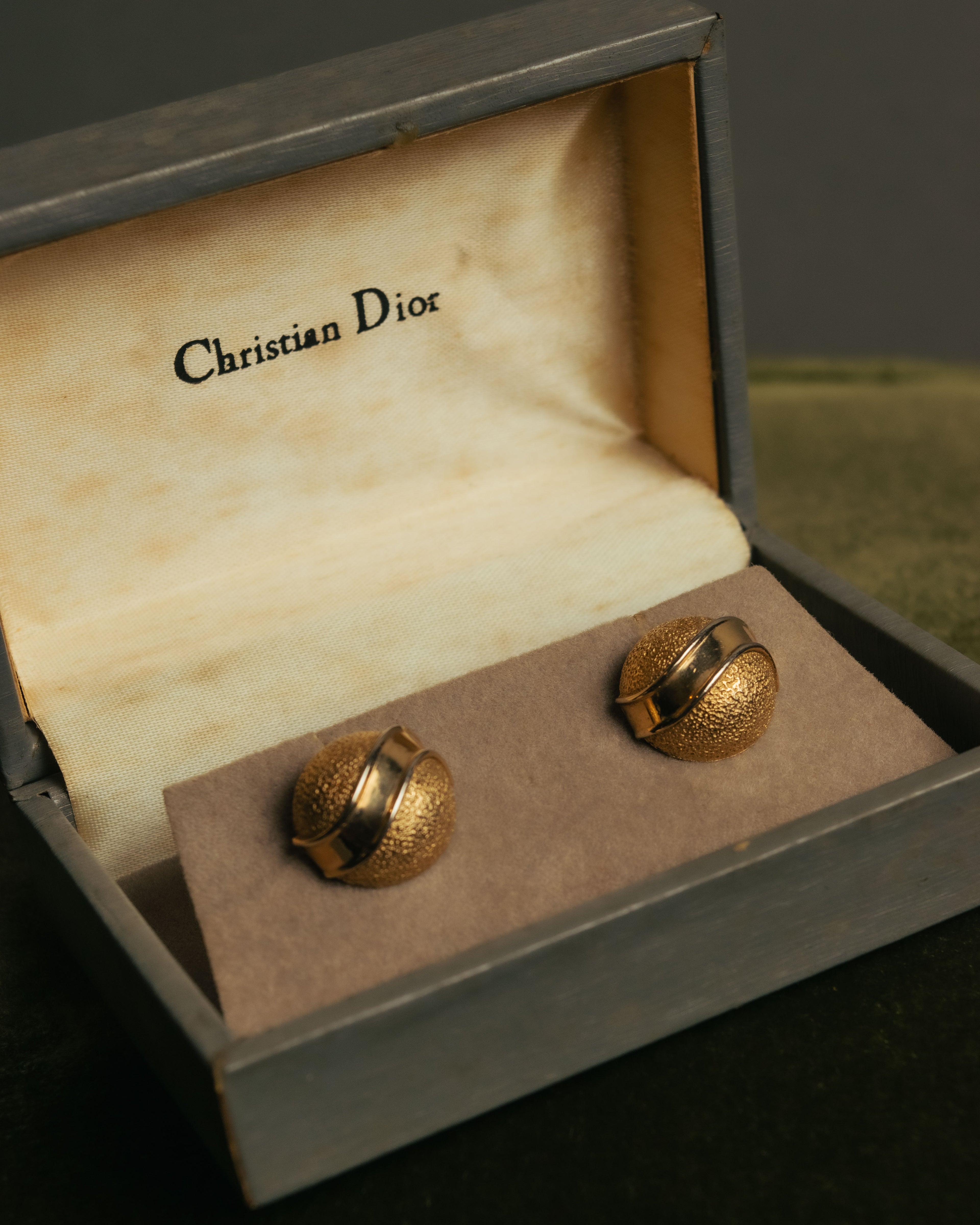 “Christian Dior” 80’s-90’s Textured dome cufflinks