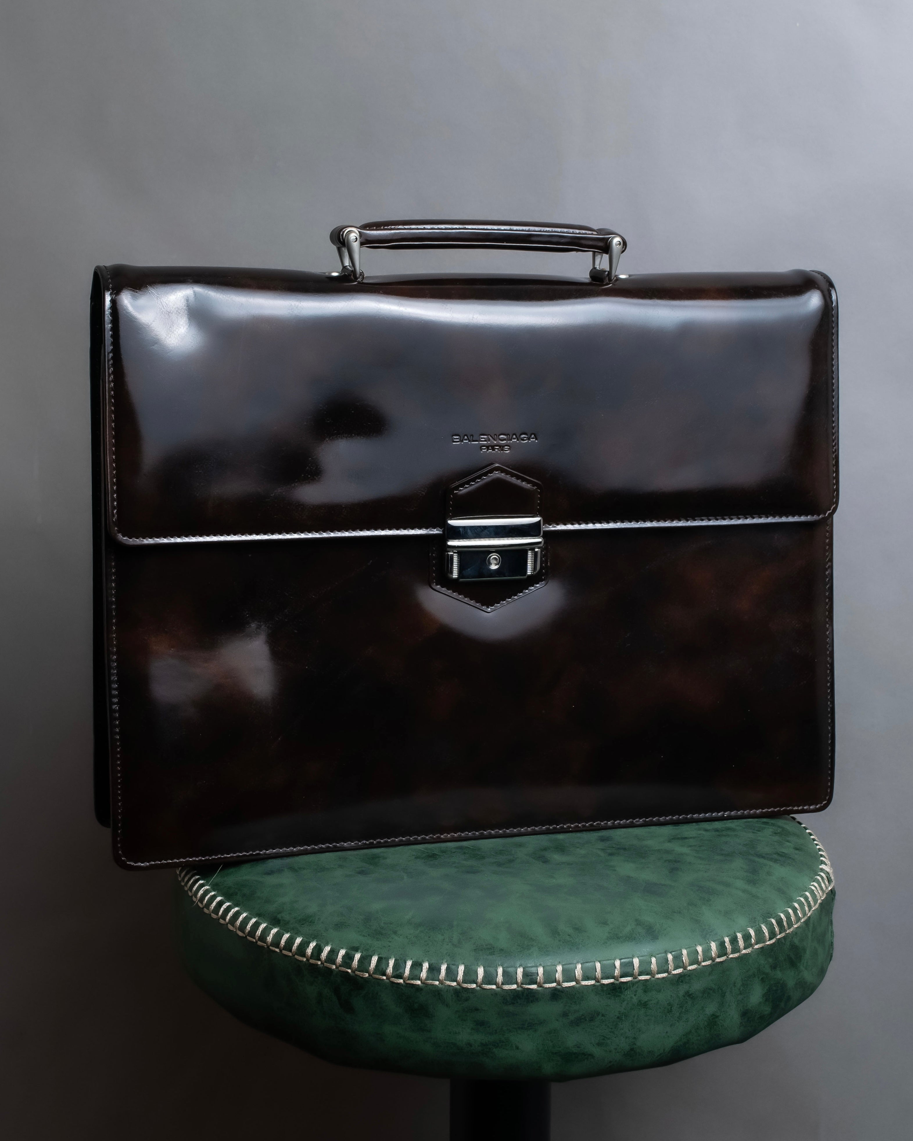 "BALENCIAGA" Patine leather briefcase bag