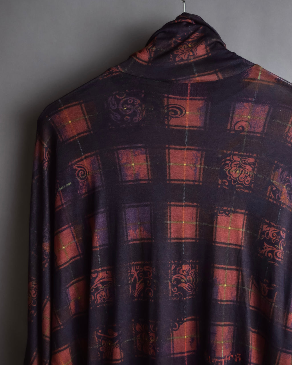 "John Galliano" Layered oriental check pattern pullover
