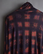 "John Galliano" Layered oriental check pattern pullover