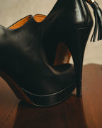 -SPECIAL- "Gucci" 10's Vintage bamboo tassel leather platform booties