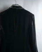 "FERAUD" Vintage velour glossy black tailored jacket