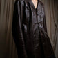 "Vintage 100% cow leather oversized tailored jacket"