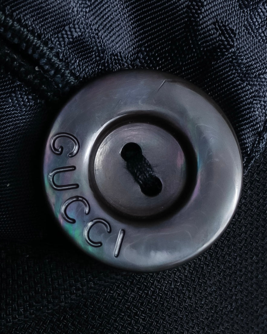 "GUCCI" 90's Beautiful draping fly-front tailored jacket