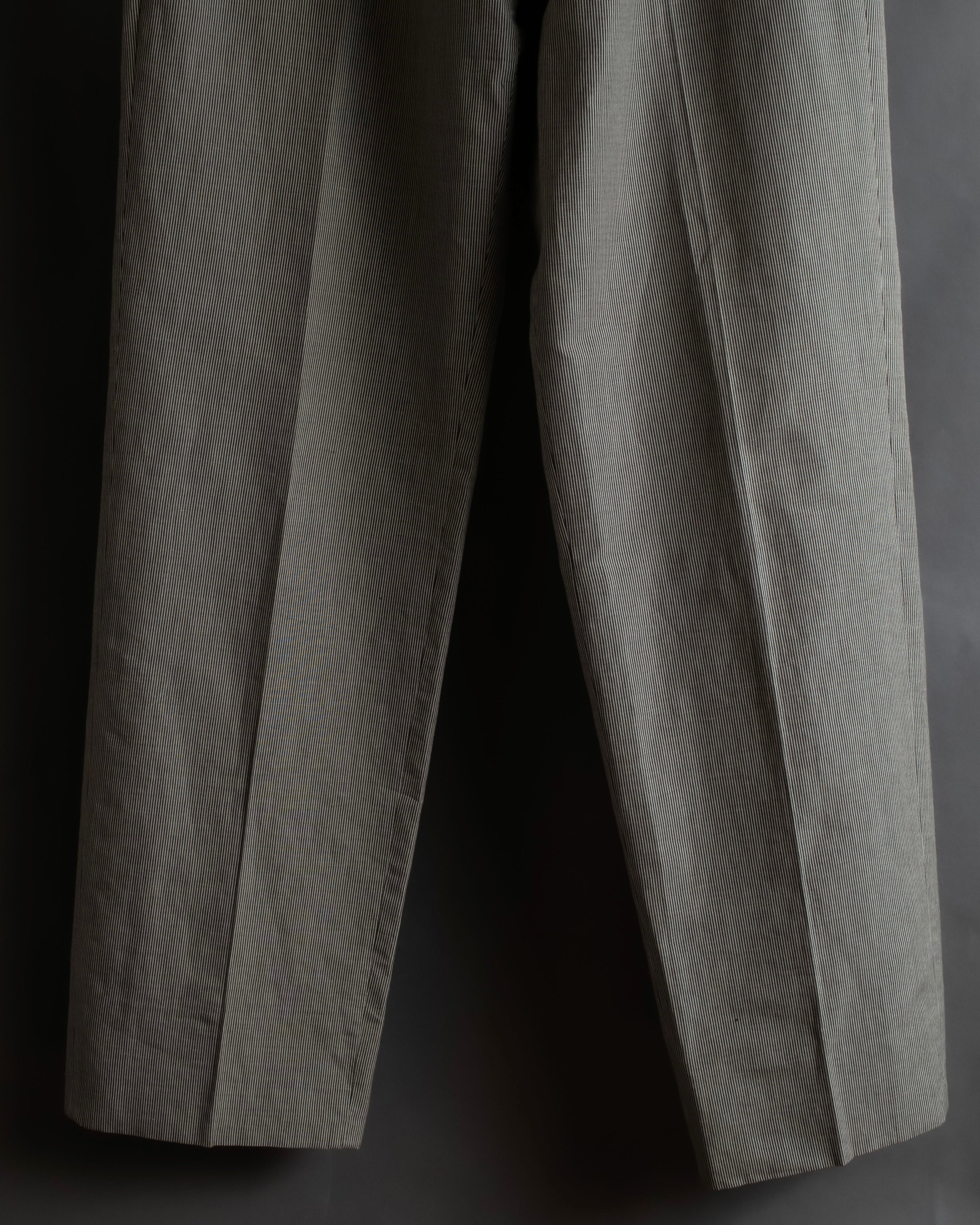 "HERMES" Cotton linen wide tapered slacks