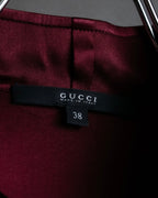 "GUCCI" Beautiful burgundy color silk bowtie shirt
