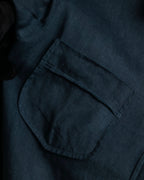 "HERMES" 90's Military detail linen long shirt dress